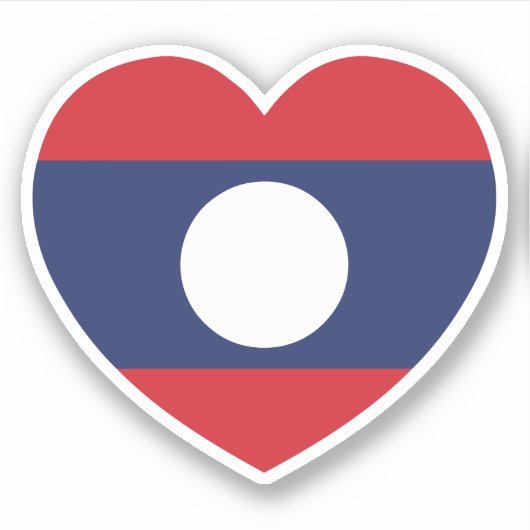 Sticker Drapeau du cœur laotien (Devant)