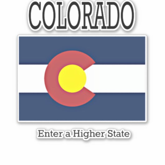 Sticker Drapeau du Colorado avec la devise de l'Etat (Devant)