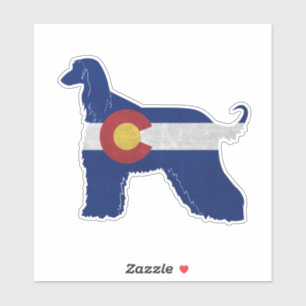 Sticker Drapeau du Colorado de la race de chien de race af