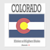 Sticker Drapeau du Colorado et devise (Feuille)