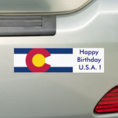 Sticker Drapeau du Colorado, Joyeux Anniversaire U (En voiture)