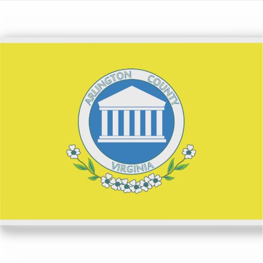 Sticker Drapeau du comté d'Arlington, Virginie (1983-2022) (Devant)