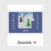 Sticker Drapeau du comté de Baraga, Michigan (Feuille)