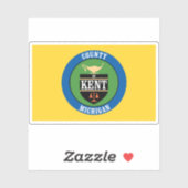 Sticker Drapeau du comté de Kent, Michigan (Feuille)