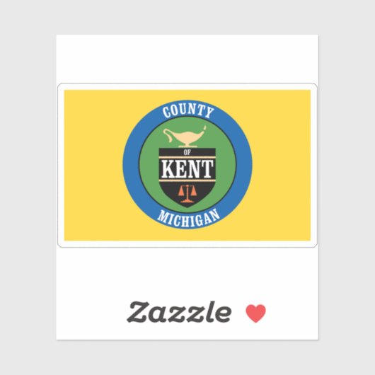 Sticker Drapeau du comté de Kent, Michigan (Feuille)