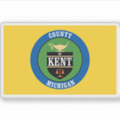 Sticker Drapeau du comté de Kent, Michigan (Devant)