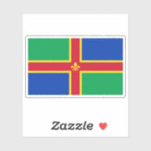 Sticker Drapeau du comté de Lincolnshire, Angleterre (Feuille)