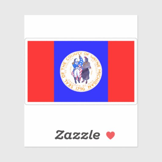 Sticker Drapeau du comté de Wayne, Michigan (Feuille)