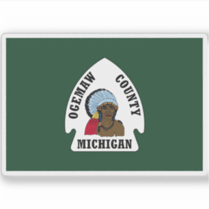 Sticker Drapeau du comté d'Ogemaw, Michigan