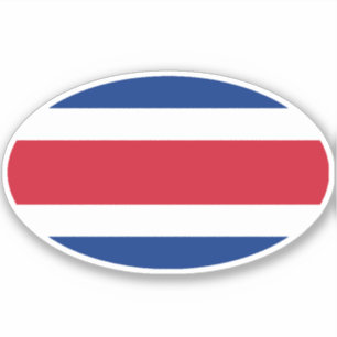 Sticker Drapeau du Costa Rica Oval