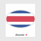 Sticker Drapeau du Costa Rica Oval (Feuille)
