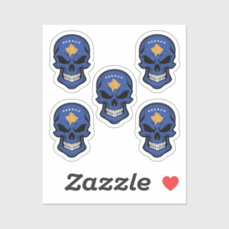 Sticker Drapeau du crâne souriant du Kosovo 
