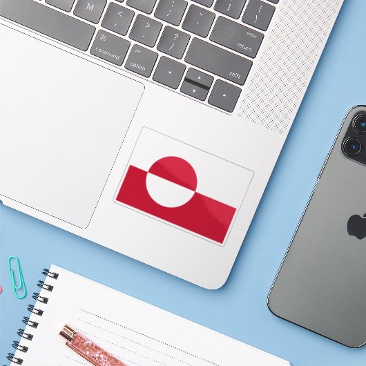 Sticker Drapeau du Groenland (Ordinateur portable avec iPhone)