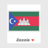 Sticker Drapeau du groupe ethnique cambodgien Chams (Feuille)