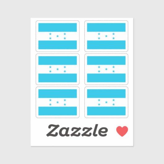 Sticker Drapeau du Honduras Collection pack de 6 (Feuille)