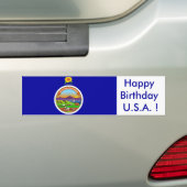 Sticker Drapeau du Kansas, Joyeux Anniversaire U.S (En voiture)
