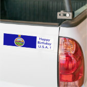 Sticker Drapeau du Kansas, Joyeux Anniversaire U.S (Sur camion)