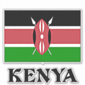 Sticker Drapeau du Kenya, étiqueté (Devant)