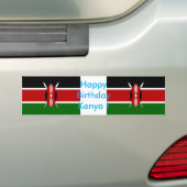 Sticker Drapeau du Kenya, Joyeux Anniversaire du K (En voiture)