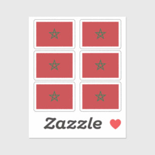Sticker Drapeau du Maroc Collection pack de 6