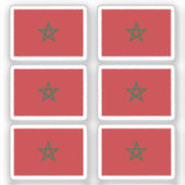 Sticker Drapeau du Maroc Collection pack de 6 (Recto)