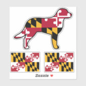 Sticker Drapeau du Maryland Chien Chesapeake Bay (Feuille)