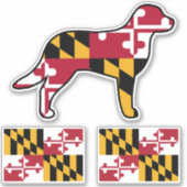 Sticker Drapeau du Maryland Chien Chesapeake Bay (Devant)