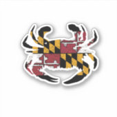 Sticker Drapeau du Maryland - Coupe de vinyle de crabe ble (Devant)
