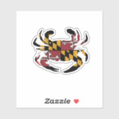 Sticker Drapeau du Maryland - Coupe de vinyle de crabe ble (Feuille)
