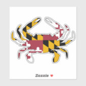 Sticker Drapeau du Maryland Crabe bleu (Feuille)