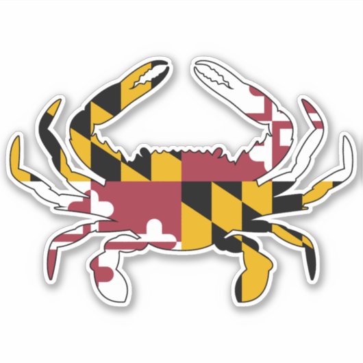 Sticker Drapeau du Maryland Crabe bleu (Devant)