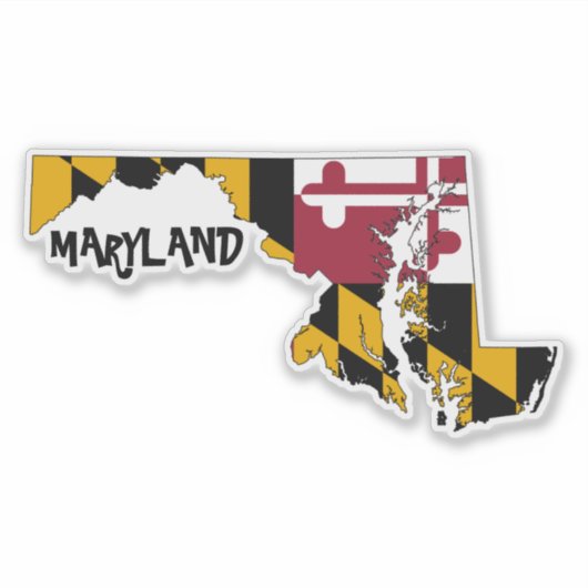 Sticker Drapeau du Maryland et État (Devant)