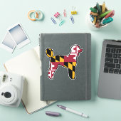 Sticker Drapeau du Maryland Silhouette de caniche standard (Couverture iPad)