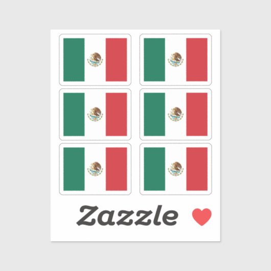 Sticker Drapeau du Mexique Collection pack de 6 (Feuille)