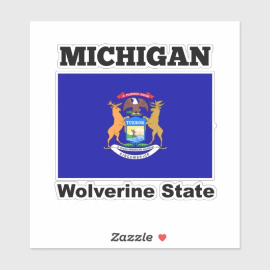 Sticker Drapeau du Michigan, État de Wolverine (Feuille)