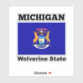 Sticker Drapeau du Michigan, État du Wolverine (Feuille)