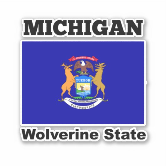 Sticker Drapeau du Michigan, État du Wolverine (Devant)