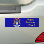 Sticker Drapeau du Michigan, Joyeux anniversaire U (En voiture)