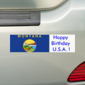 Sticker Drapeau du Montana, Joyeux anniversaire U. (En voiture)