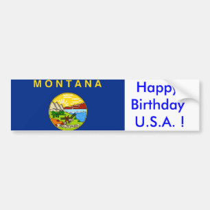 Sticker Drapeau du Montana, Joyeux anniversaire U.