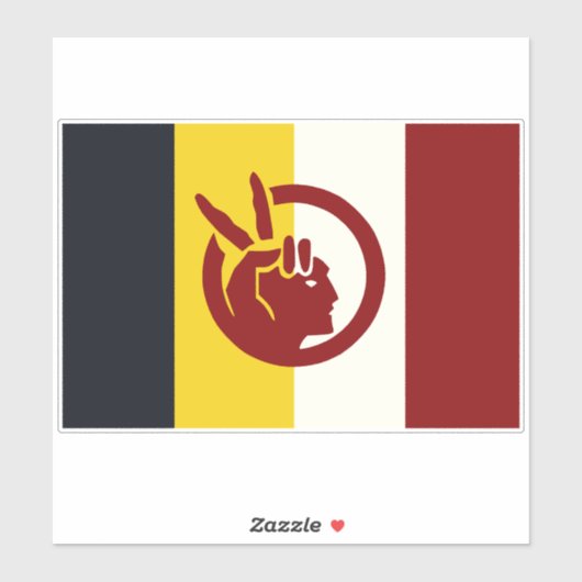 Sticker drapeau du Mouvement des Amérindiens (Feuille)