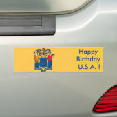 Sticker Drapeau du New Jersey, Joyeux Anniversaire (En voiture)