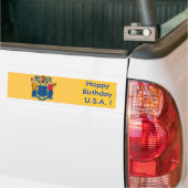Sticker Drapeau du New Jersey, Joyeux Anniversaire (Sur camion)