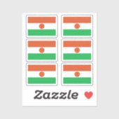 Sticker Drapeau du Niger Collection pack de 6 (Feuille)