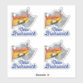 Sticker Drapeau du Nouveau Brunswick (Feuille)