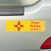 Sticker Drapeau du Nouveau-Mexique, Joyeux Anniver (En voiture)