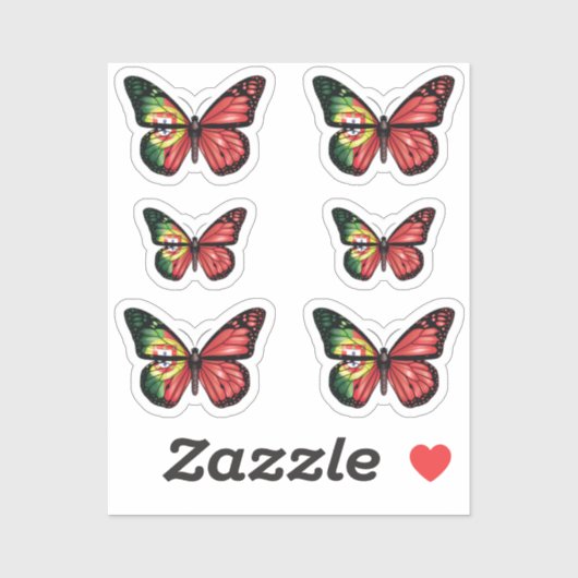 Sticker Drapeau du papillon portugais (Feuille)