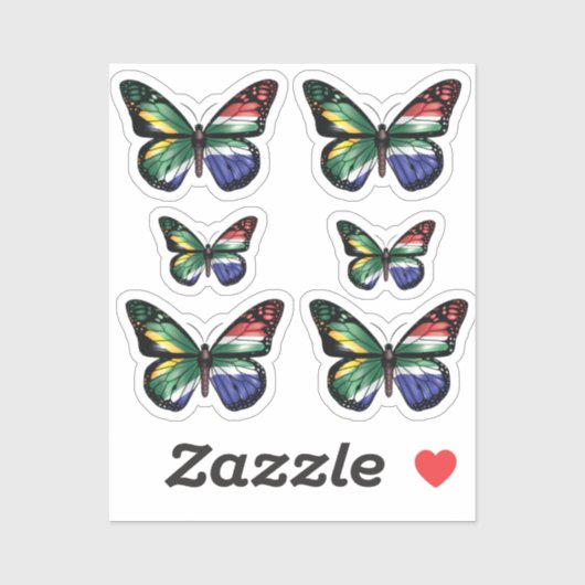 Sticker Drapeau du papillon sud-africain (Feuille)