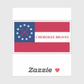Sticker Drapeau du peuple Cherokee Braves, USA (Feuille)