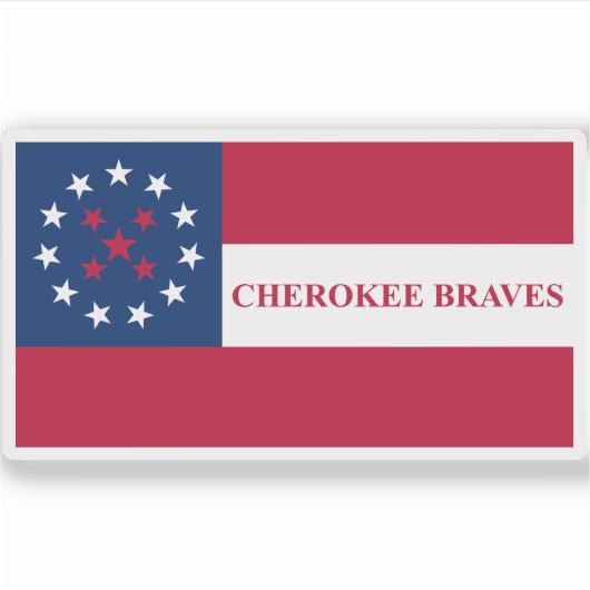 Sticker Drapeau du peuple Cherokee Braves, USA (Devant)